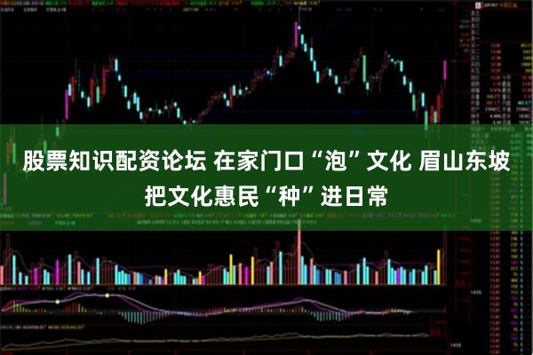 股票知识配资论坛 在家门口“泡”文化 眉山东坡把文化惠民“种”进日常